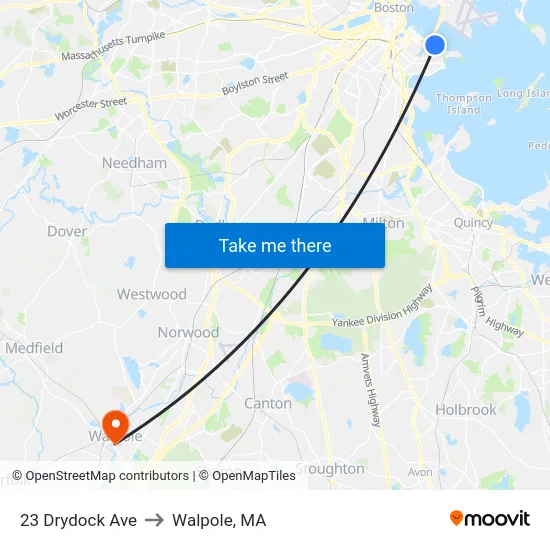 23 Drydock Ave to Walpole, MA map