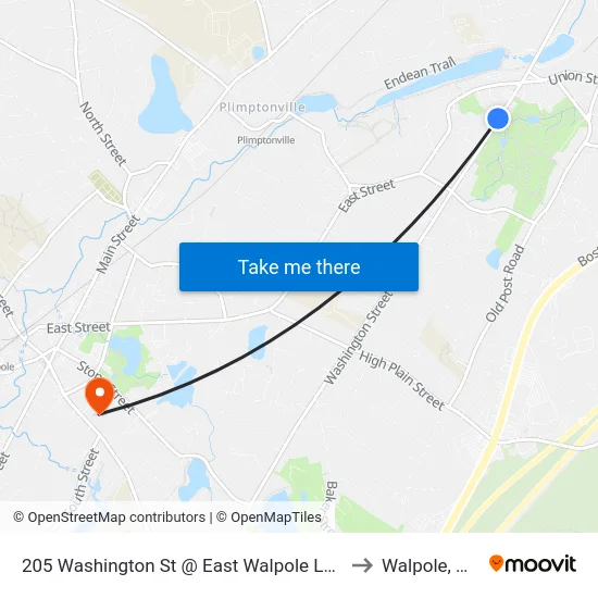 205 Washington St @ East Walpole Loop to Walpole, MA map