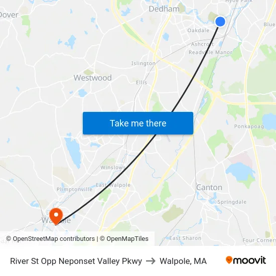 River St Opp Neponset Valley Pkwy to Walpole, MA map