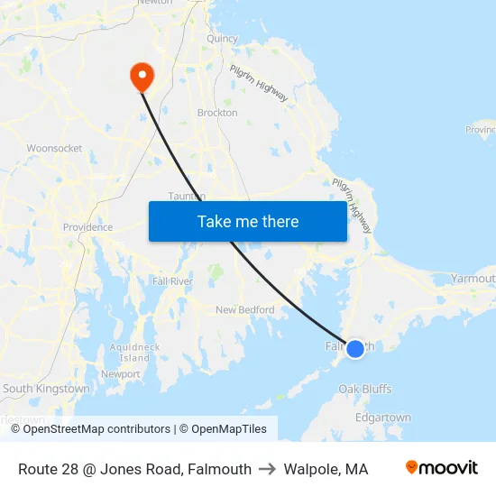 Route 28 @ Jones Road, Falmouth to Walpole, MA map