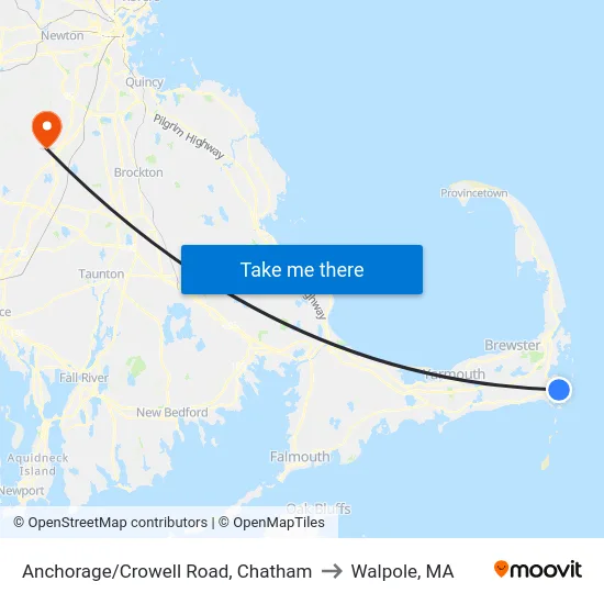 Anchorage/Crowell Road, Chatham to Walpole, MA map