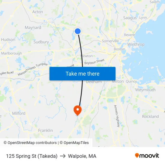 125 Spring St  (Takeda) to Walpole, MA map
