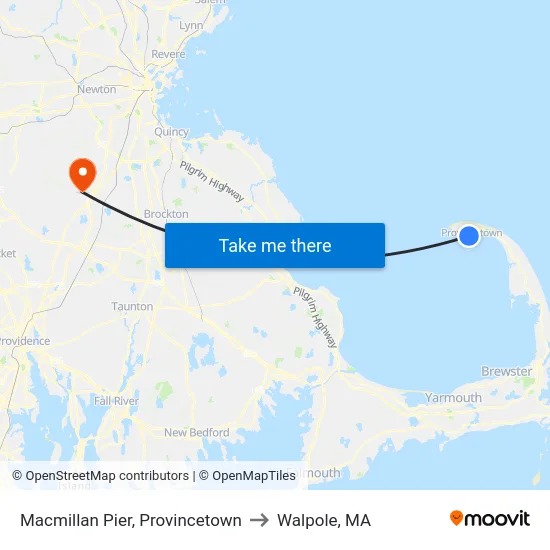 Macmillan Pier, Provincetown to Walpole, MA map