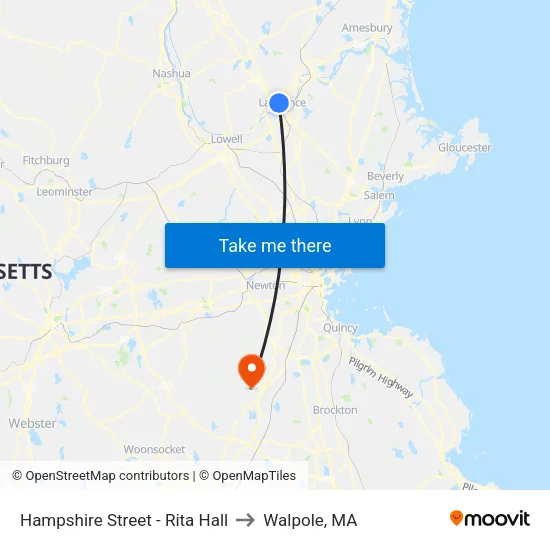Hampshire Street - Rita Hall to Walpole, MA map