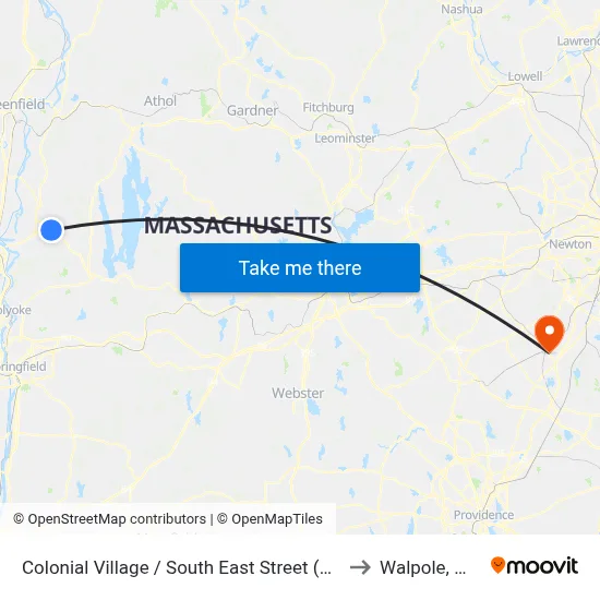 Colonial Village / South East Street (W) to Walpole, MA map