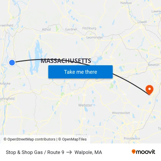 Stop & Shop Gas / Route 9 to Walpole, MA map