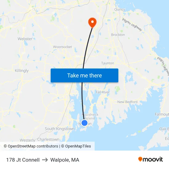 178 Jt Connell to Walpole, MA map