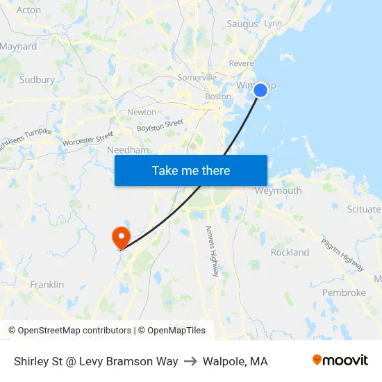 Shirley St @ Levy Bramson Way to Walpole, MA map