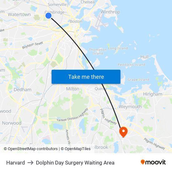 Harvard to Dolphin Day Surgery Waiting Area map