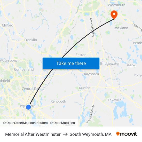 Memorial After Westminster to South Weymouth, MA map