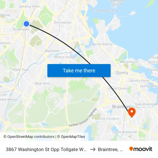 3867 Washington St Opp Tollgate Way to Braintree, MA map