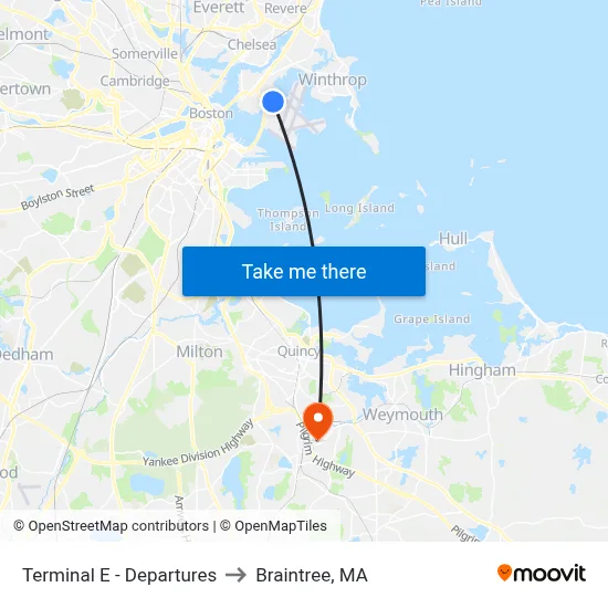 Terminal E - Departures to Braintree, MA map