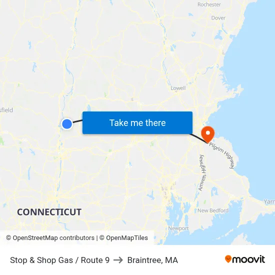 Stop & Shop Gas / Route 9 to Braintree, MA map