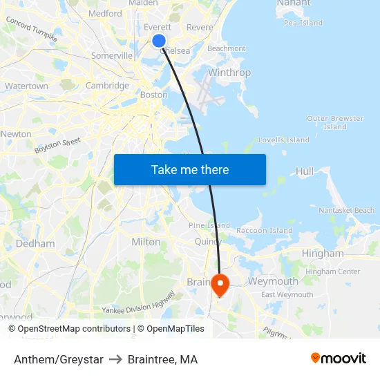 Anthem/Greystar to Braintree, MA map