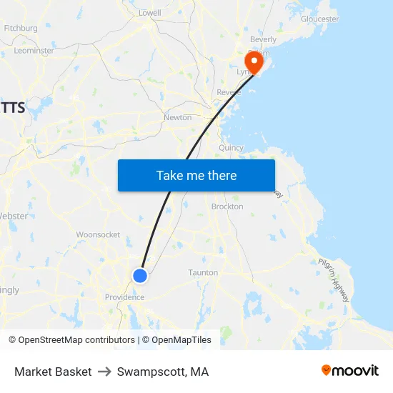 Market Basket to Swampscott, MA map