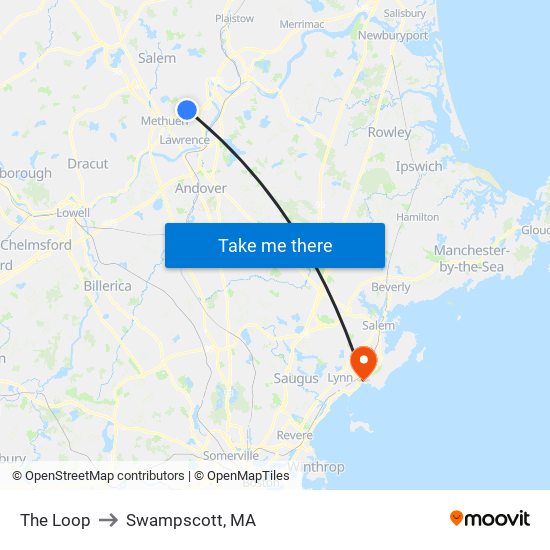 The Loop to Swampscott, MA map