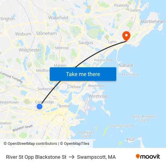 River St Opp Blackstone St to Swampscott, MA map