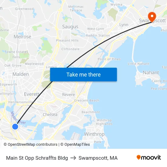 Main St Opp Schraffts Bldg to Swampscott, MA map