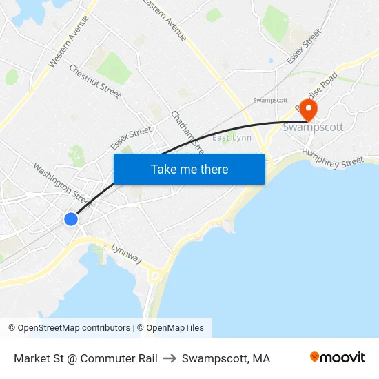 Market St @ Commuter Rail to Swampscott, MA map