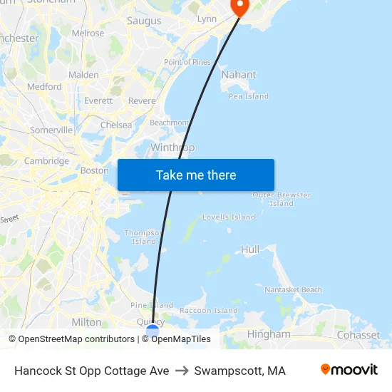Hancock St Opp Cottage Ave to Swampscott, MA map