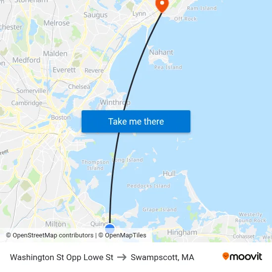 Washington St Opp Lowe St to Swampscott, MA map