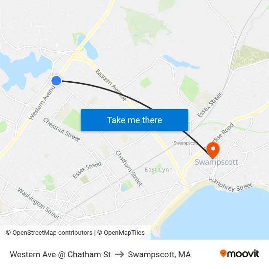 Western Ave @ Chatham St to Swampscott, MA map