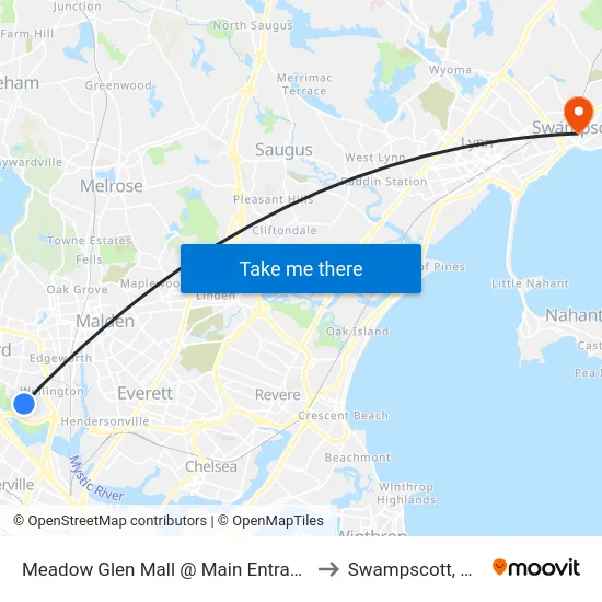 Meadow Glen Mall @ Main Entrance to Swampscott, MA map