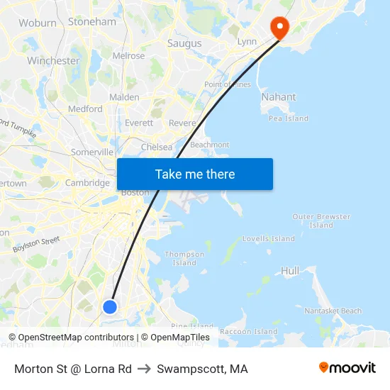Morton St @ Lorna Rd to Swampscott, MA map