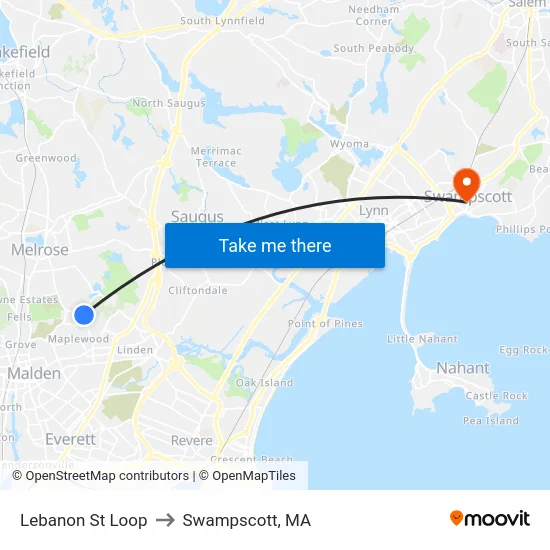 Lebanon St Loop to Swampscott, MA map