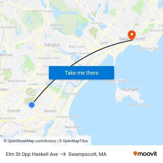 Elm St Opp Haskell Ave to Swampscott, MA map