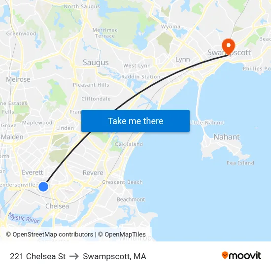 221 Chelsea St to Swampscott, MA map