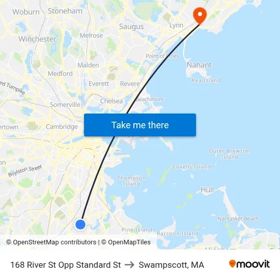 168 River St Opp Standard St to Swampscott, MA map