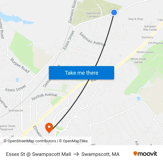Essex St @ Swampscott Mall to Swampscott, MA map