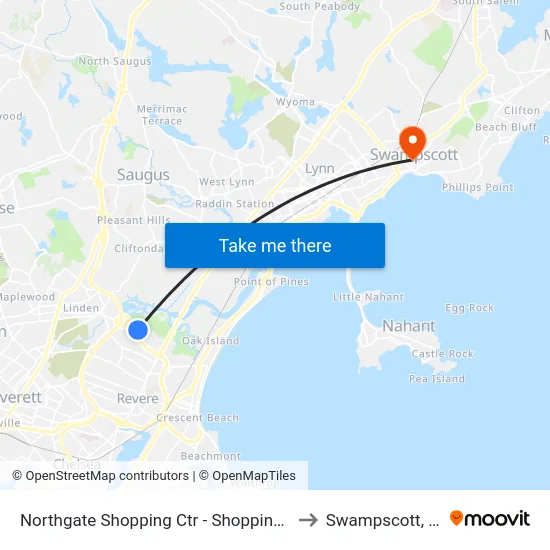 Northgate Shopping Ctr - Shopping Mall to Swampscott, MA map