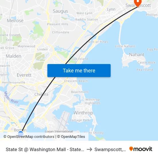 State St @ Washington Mall - State St Sta to Swampscott, MA map
