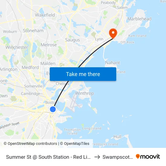 Summer St @ South Station - Red Line Entrance to Swampscott, MA map