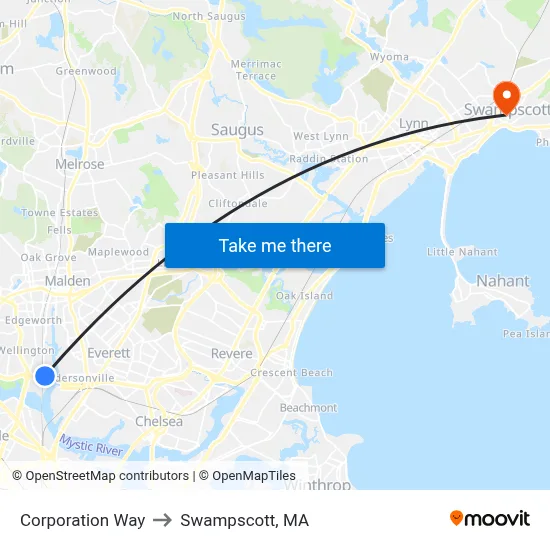 Corporation Way to Swampscott, MA map