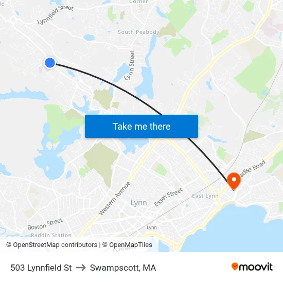 503 Lynnfield St to Swampscott, MA map