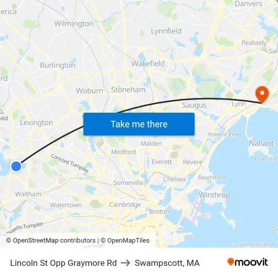 Lincoln St Opp Graymore Rd to Swampscott, MA map