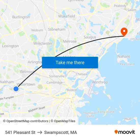 541 Pleasant St to Swampscott, MA map