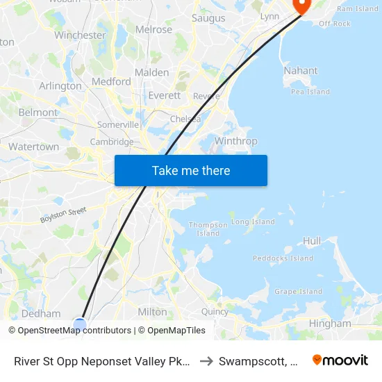 River St Opp Neponset Valley Pkwy to Swampscott, MA map