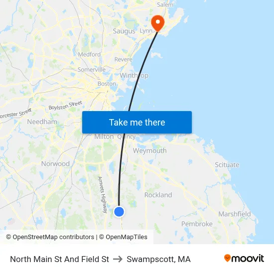 North Main St And Field St to Swampscott, MA map