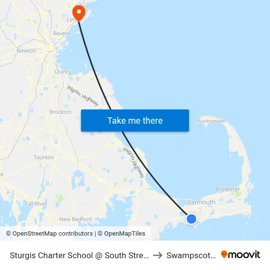 Sturgis Charter School @ South Street, Hyannis to Swampscott, MA map