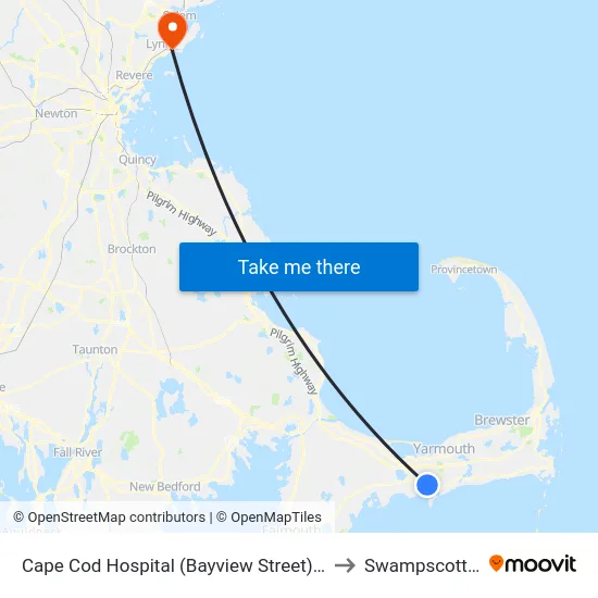 Cape Cod Hospital (Bayview Street), Hyannis to Swampscott, MA map