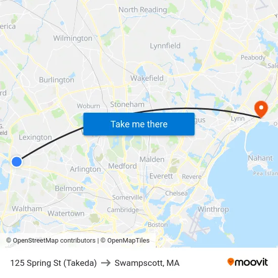 125 Spring St  (Takeda) to Swampscott, MA map