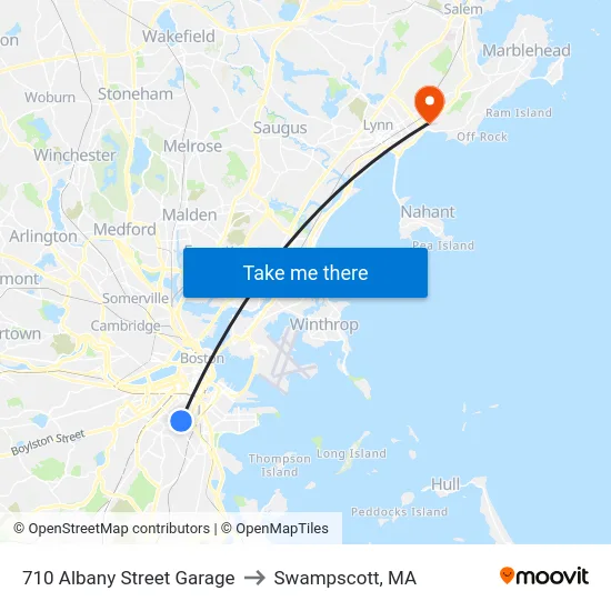 710 Albany Street Garage to Swampscott, MA map