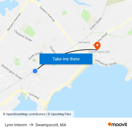 Lynn Interim to Swampscott, MA map