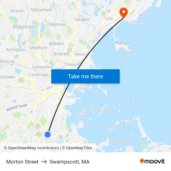 Morton Street to Swampscott, MA map
