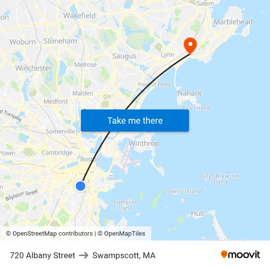 720 Albany Street to Swampscott, MA map