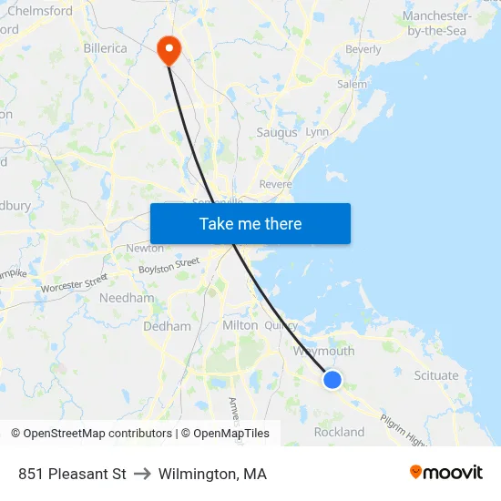 851 Pleasant St to Wilmington, MA map